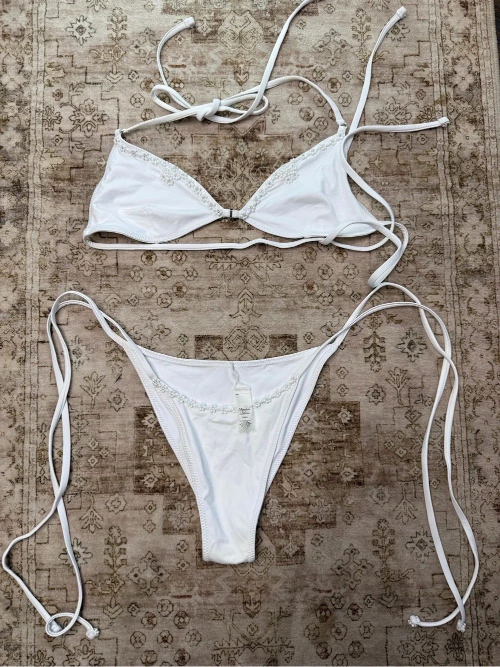 Frankies Bikinis Amore beaded bikini set